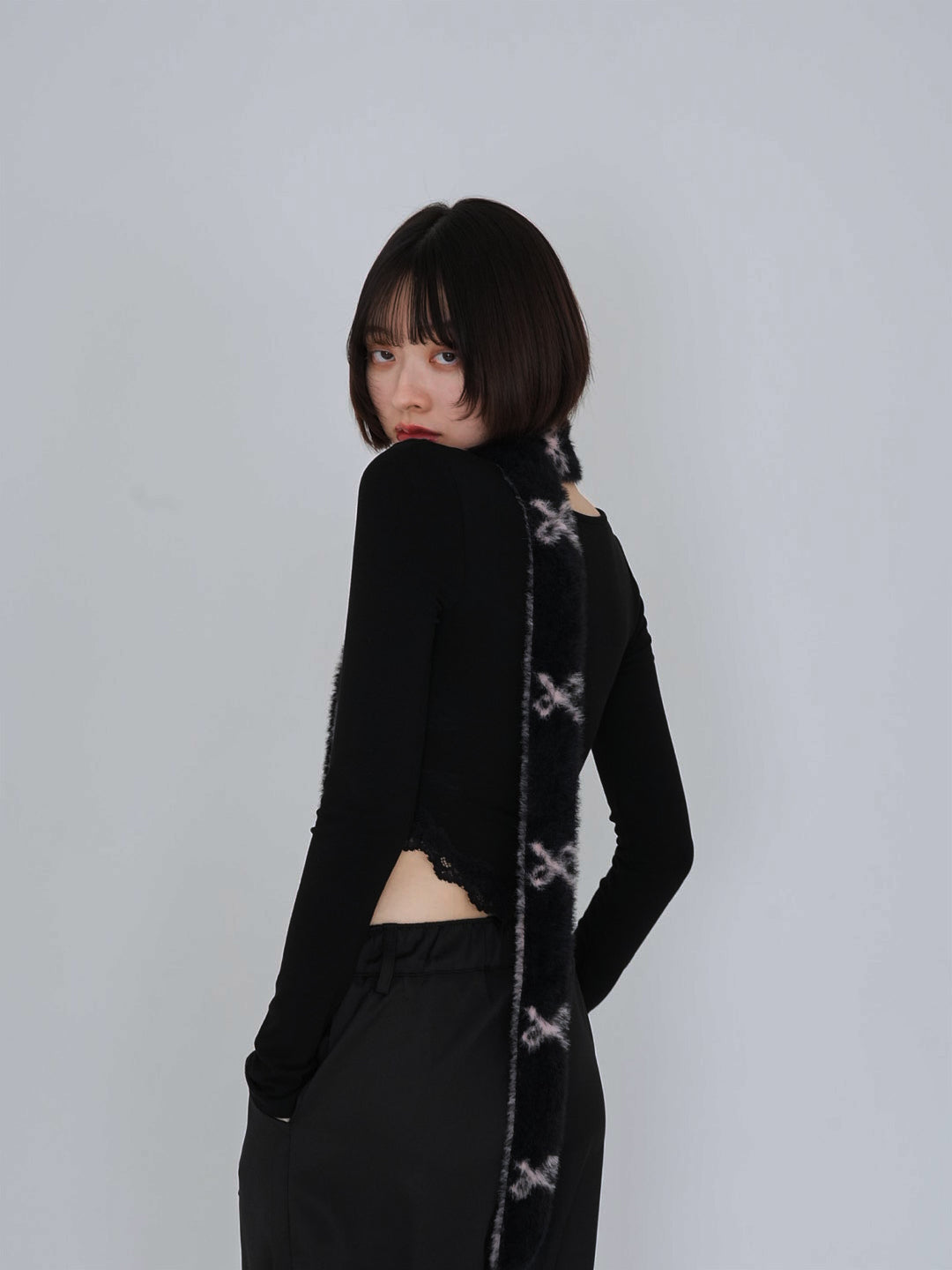ribbon fur scarf