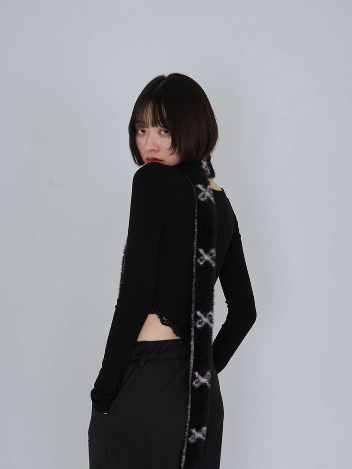 ribbon fur scarf