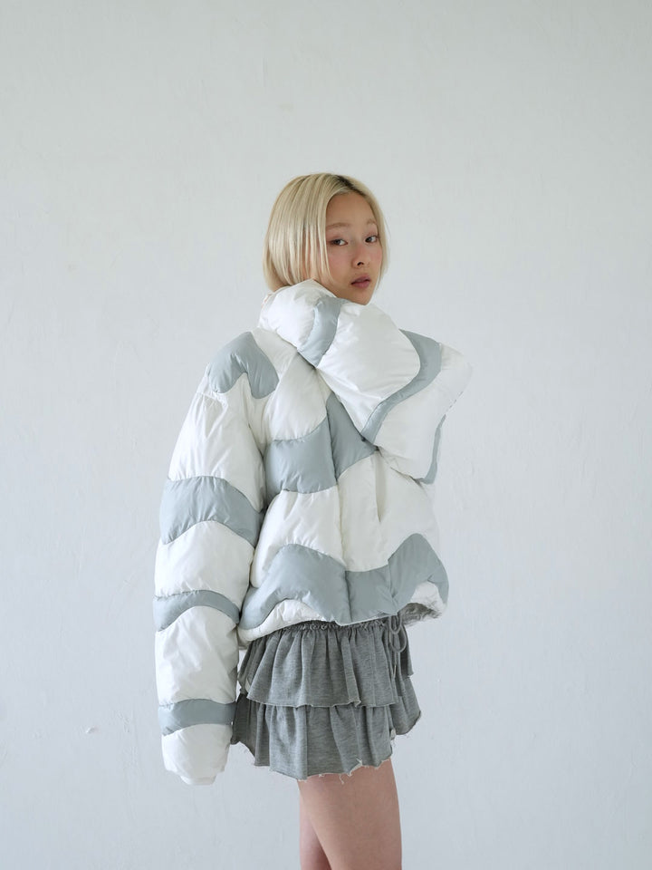 【 11月上旬発送予定 】wave bicolor down jacket
