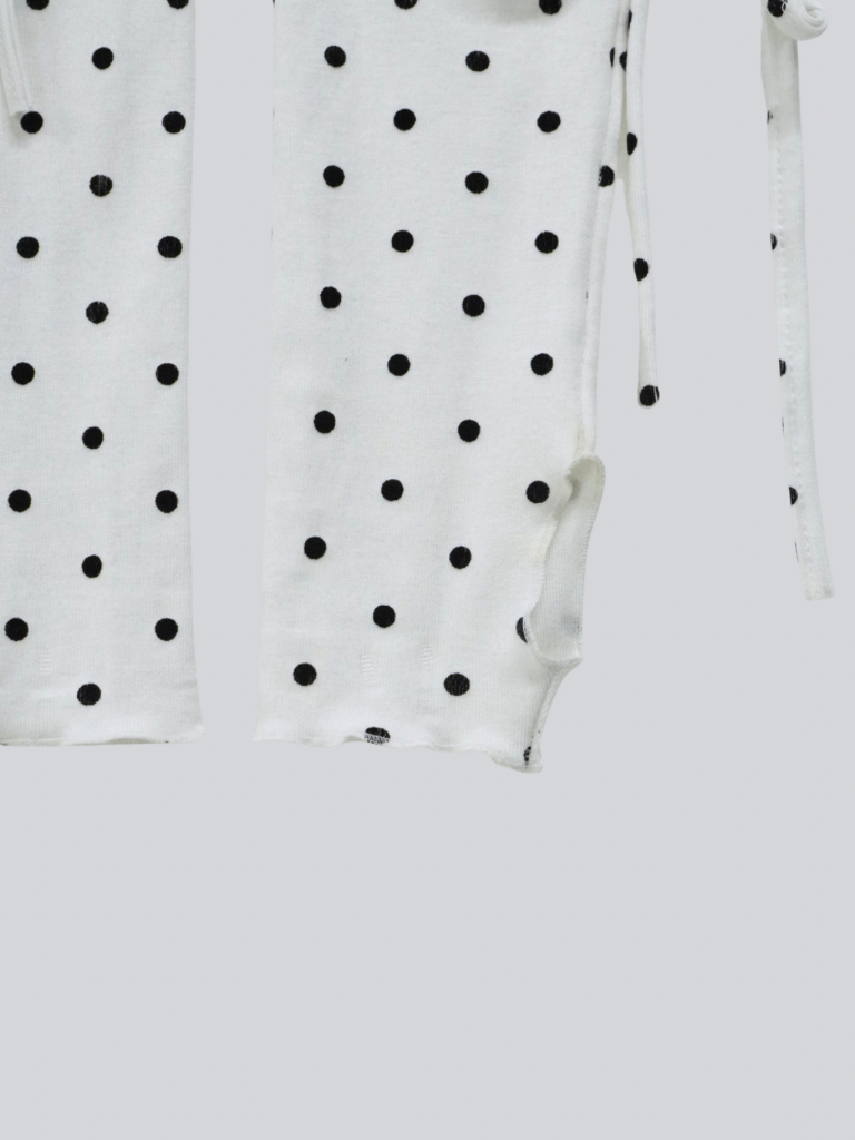 polka dot lace-up leg warmers