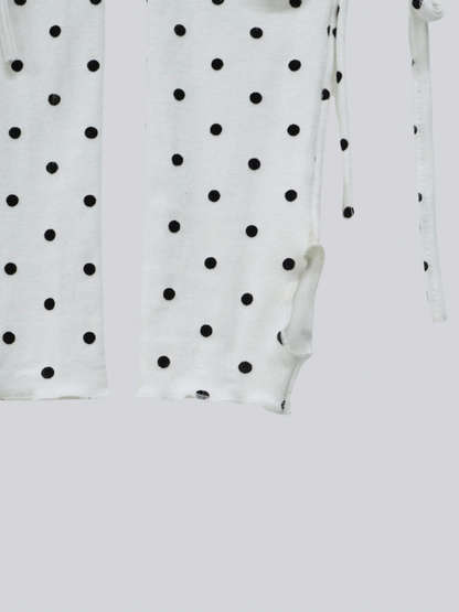 polka dot lace-up leg warmers