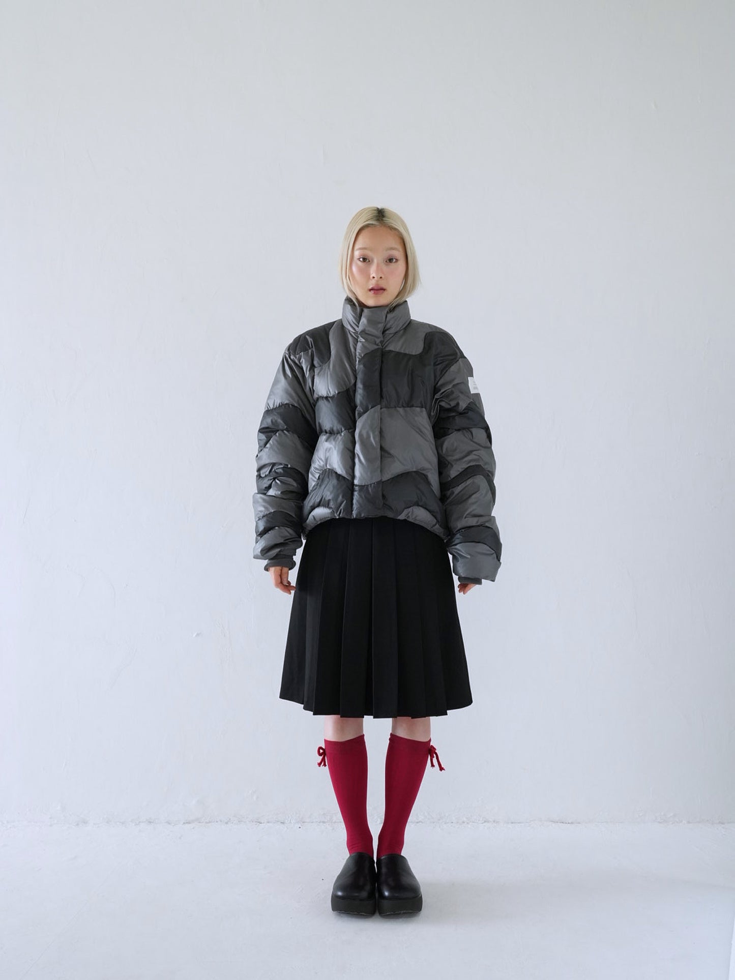 wave bicolor down jacket