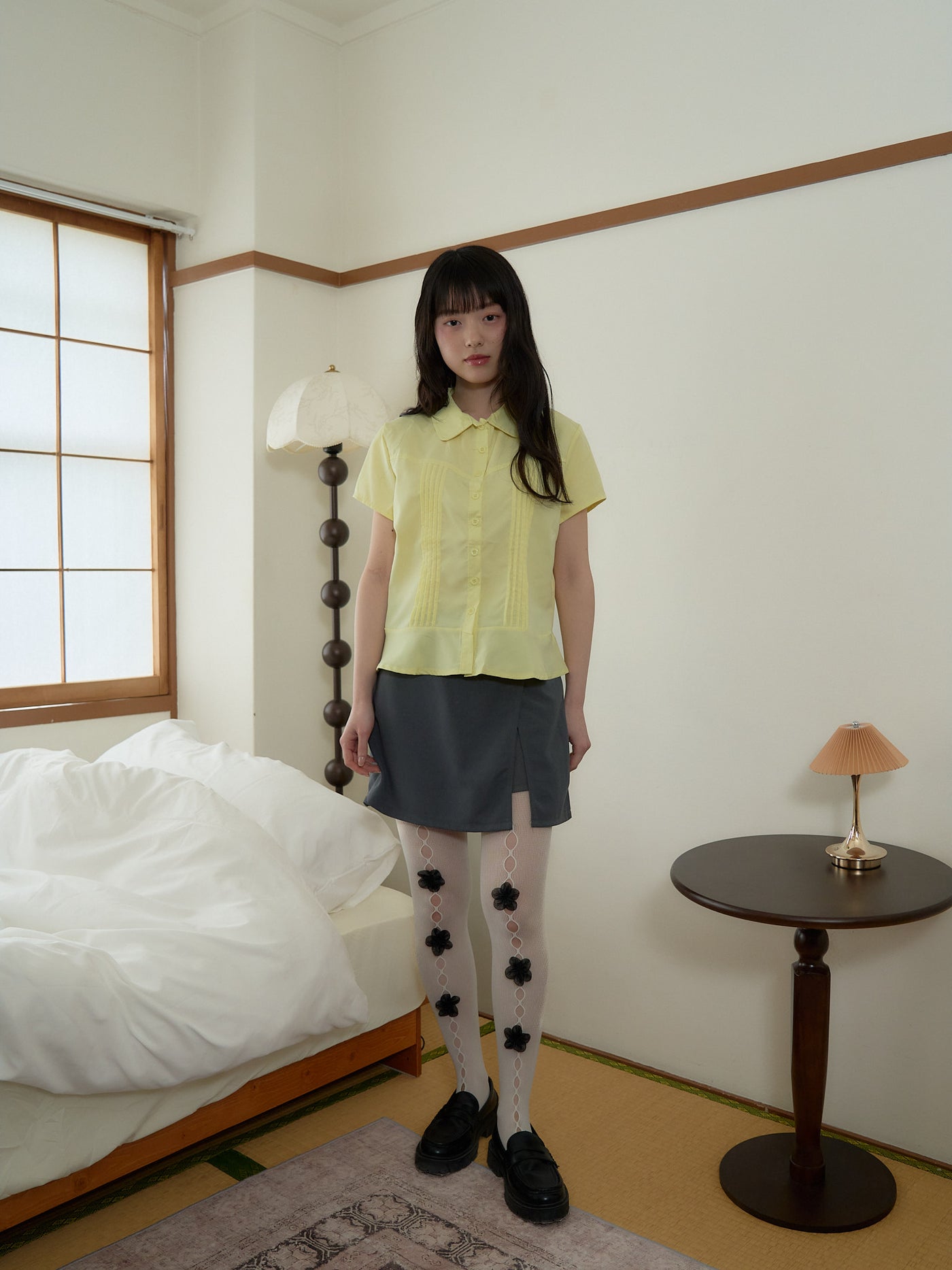 ピンタック 半袖シャツ 大人カジュアル レディース Uenui