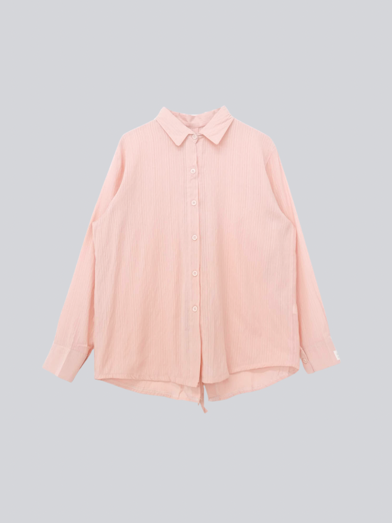 crinkle ribbon long sleeve shirt