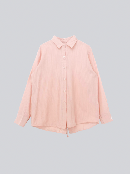 crinkle ribbon long sleeve shirt