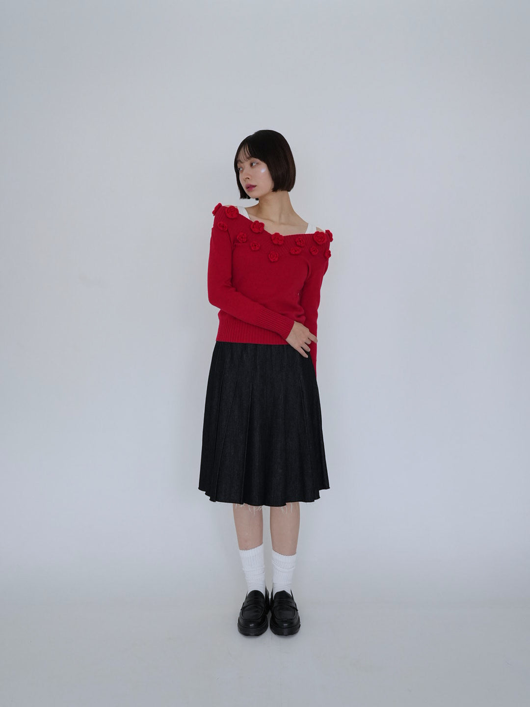 【 8月26日発送予定 】flower knit top
