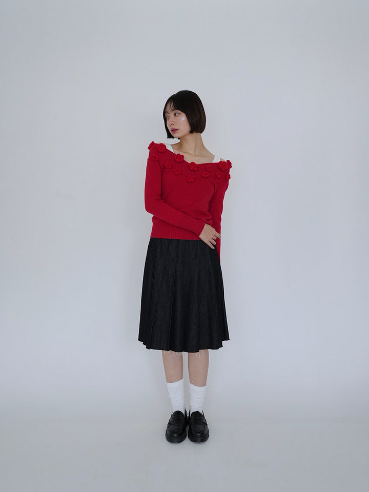 【 8月26日発送予定 】flower knit top