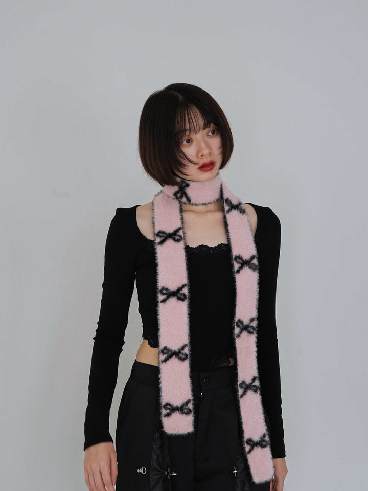 ribbon fur scarf