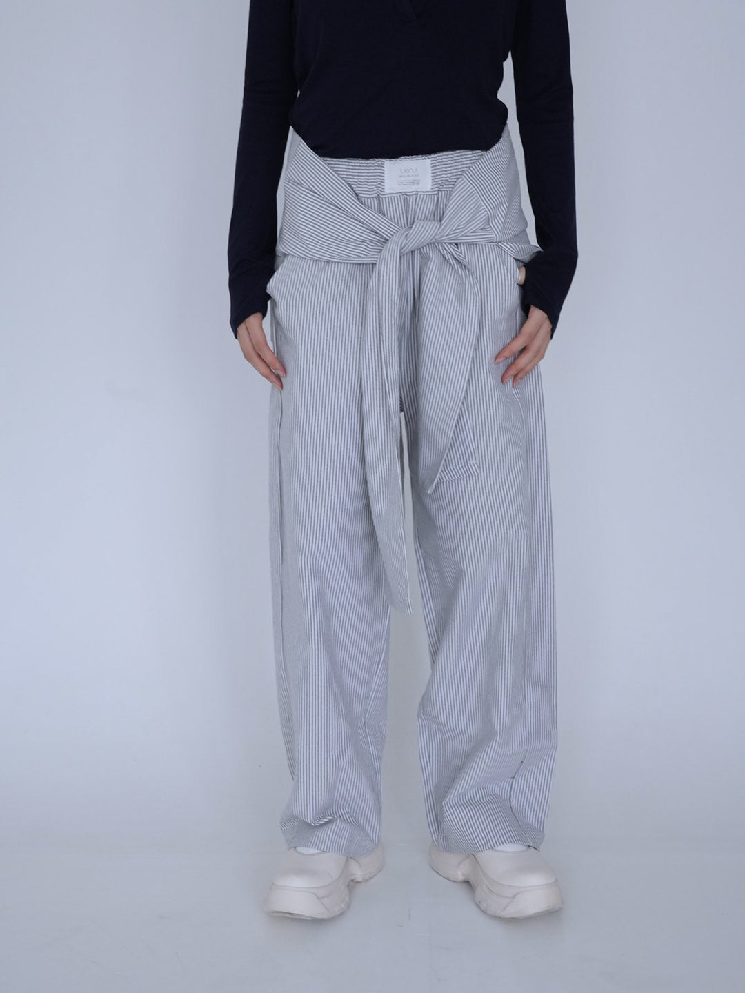 【8月26日発送予定】waist ribbon wide pants
