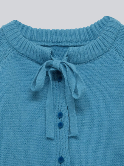 ribbon tie knit cardigan