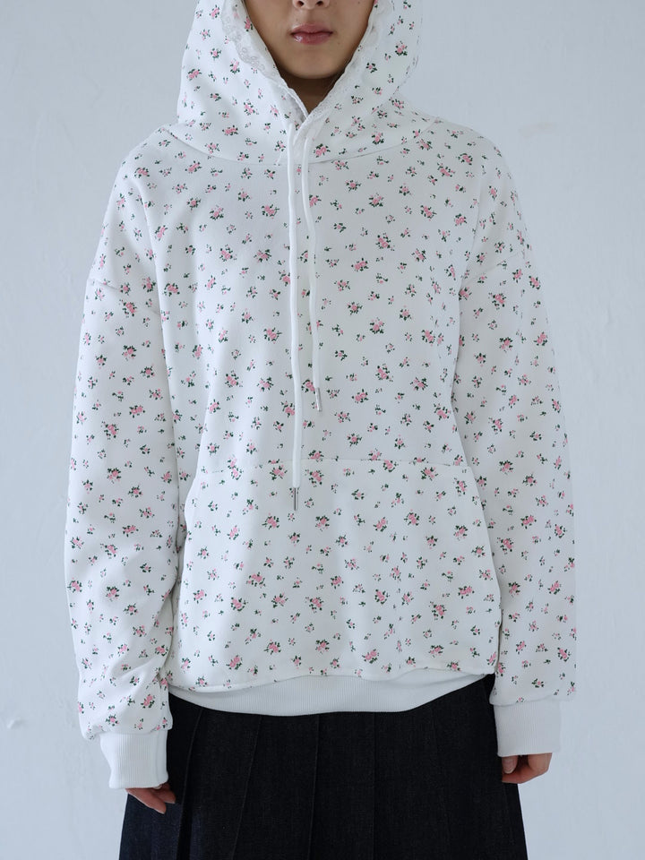 【 10月上旬発送予定 】tiny floral frill hoodie