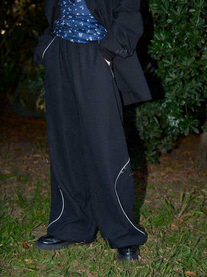 stitch line wide pants