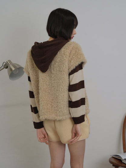 fur knit vest
