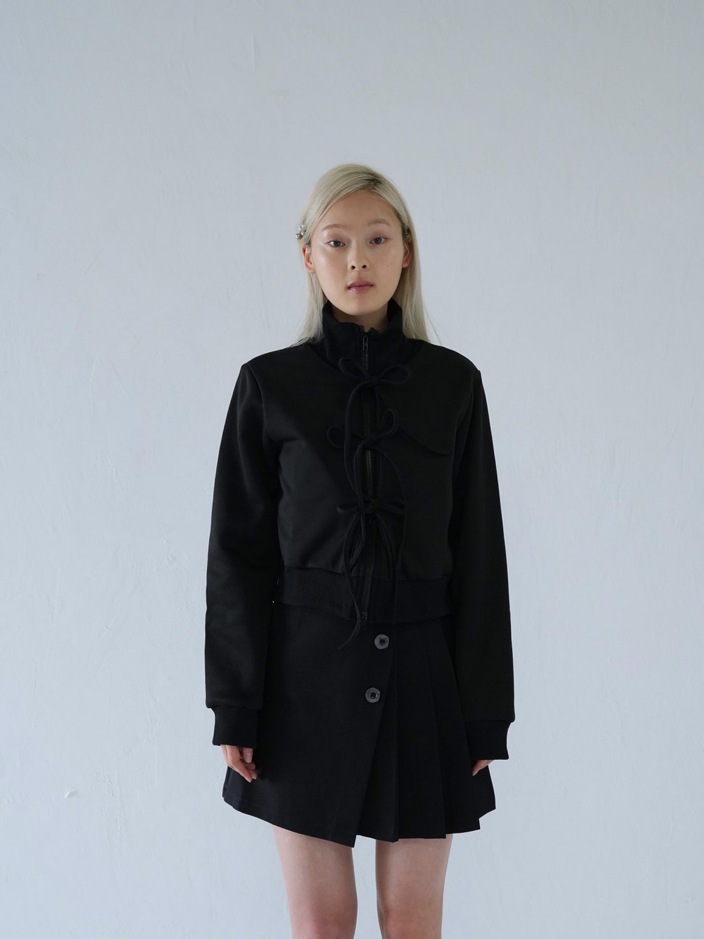 slanting button trapezoid skirt