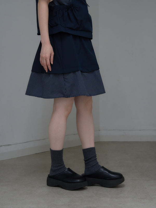 check vest & skirt set
