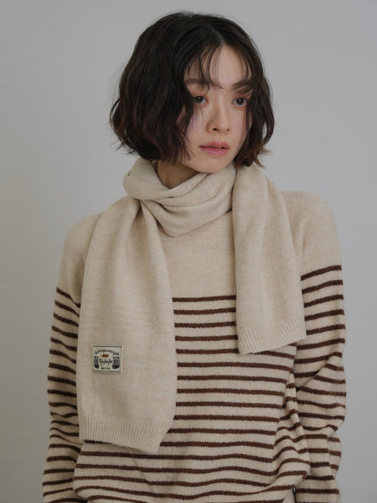 border knit top scarf set