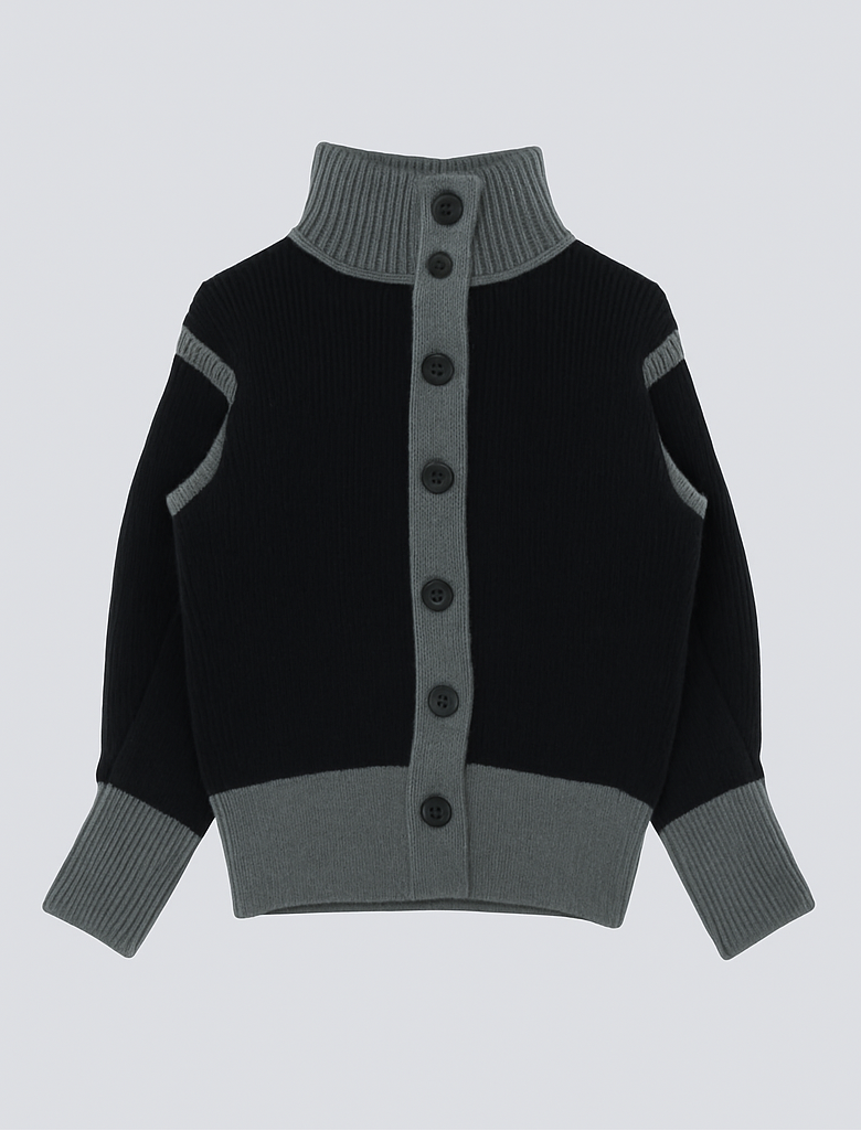 color block knit cardigan