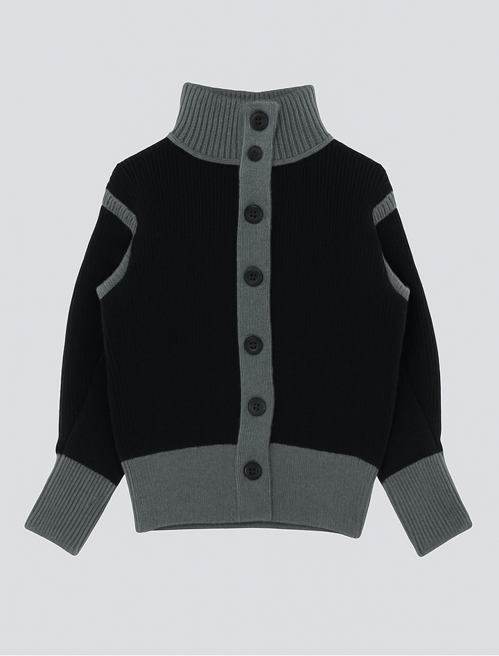 color block knit cardigan