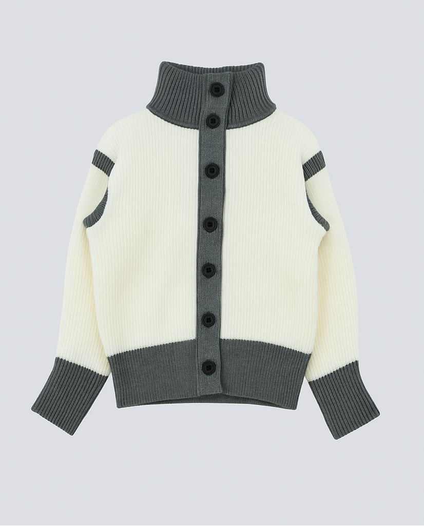 color block knit cardigan