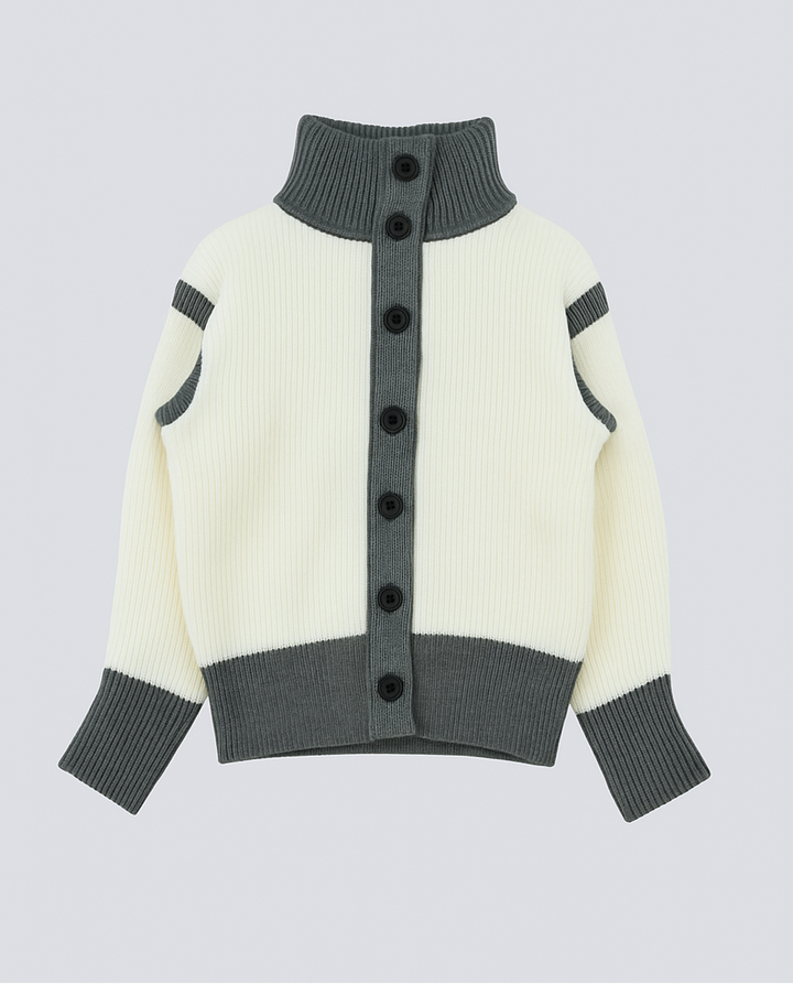 color block knit cardigan