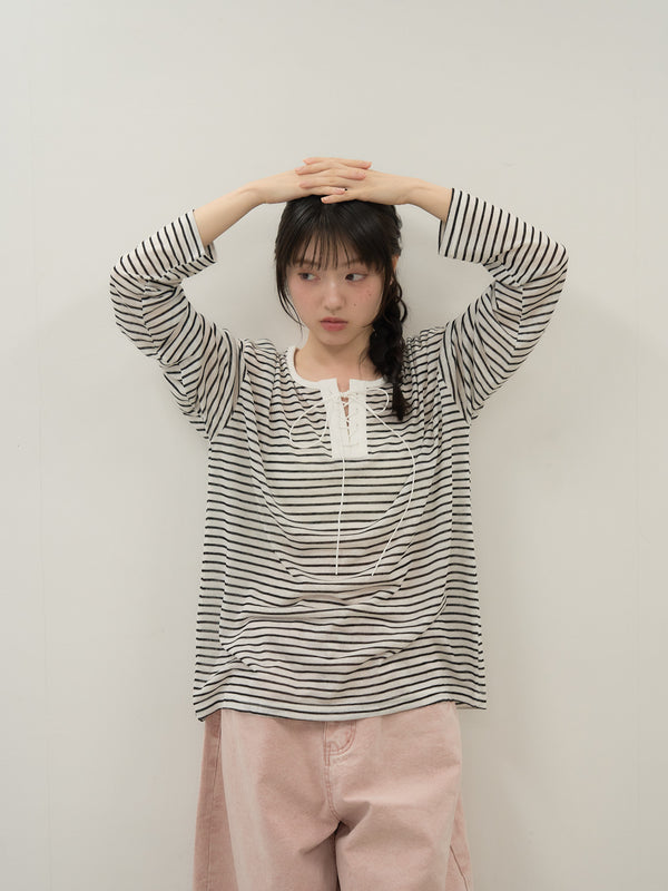 french border long sleeve knit