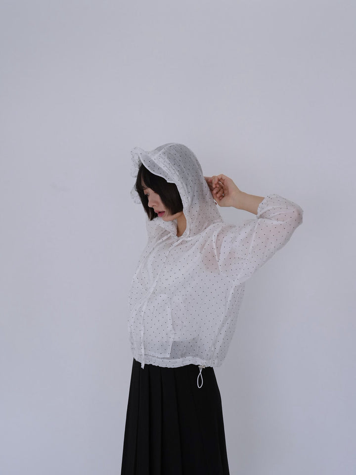 【8月26日発送予定】frill sheer hoodie