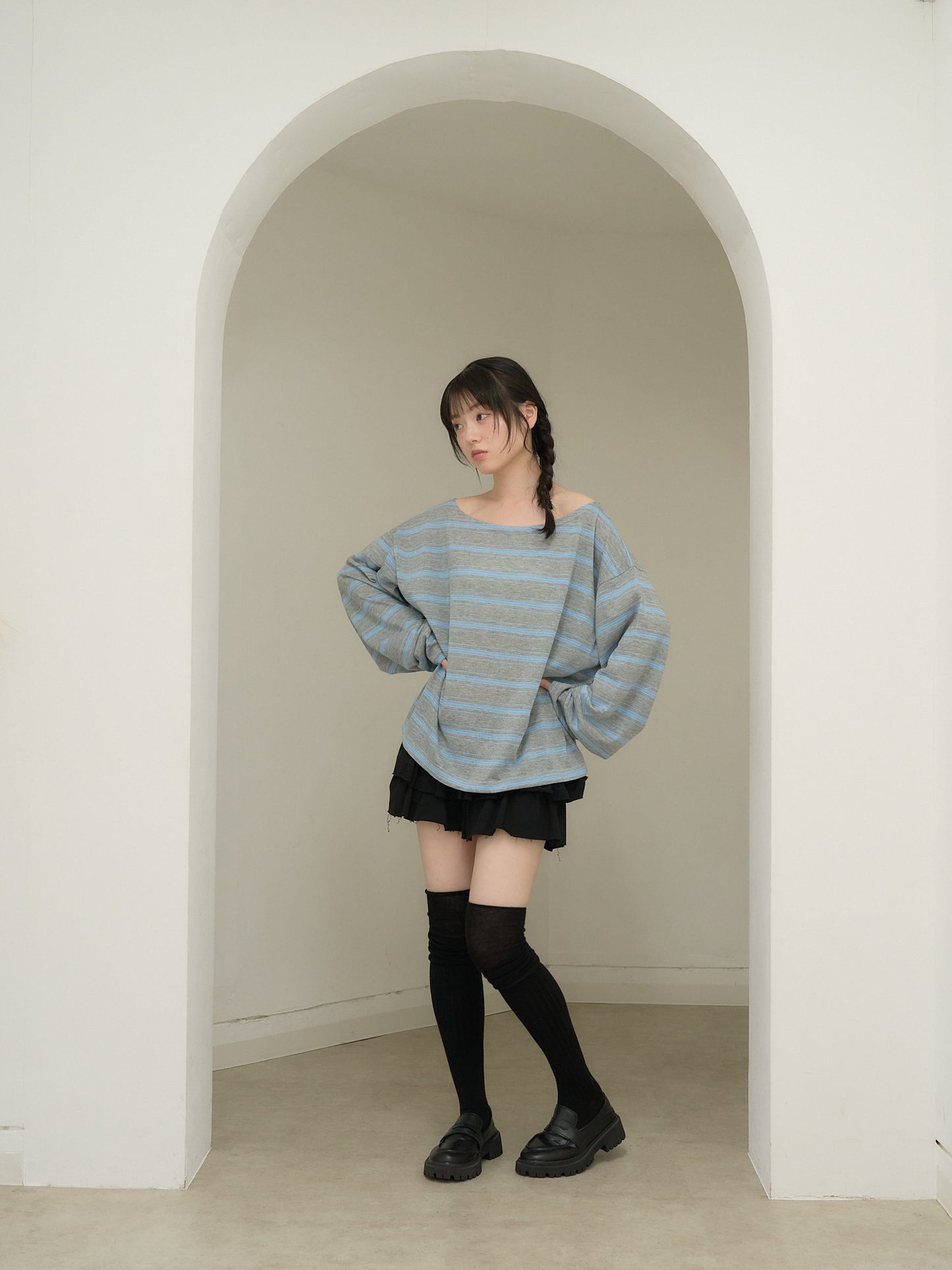 long sleeve border tee