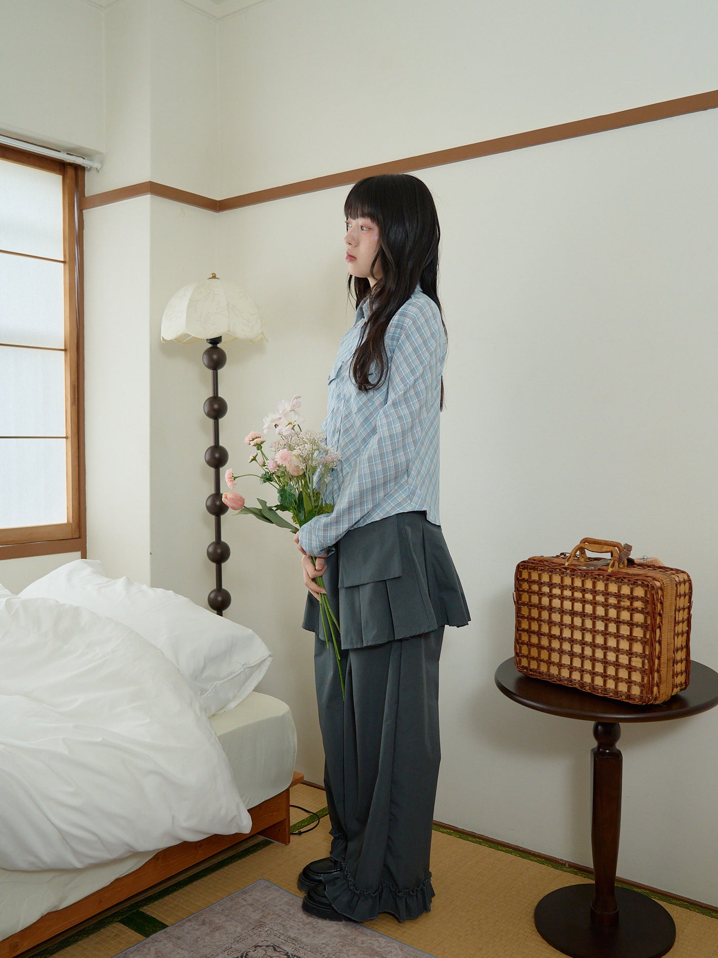 チェックシャツ ブラウス 大人カジュアル レディース Uenui
