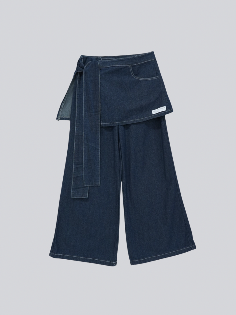 separate wrap design wide pants