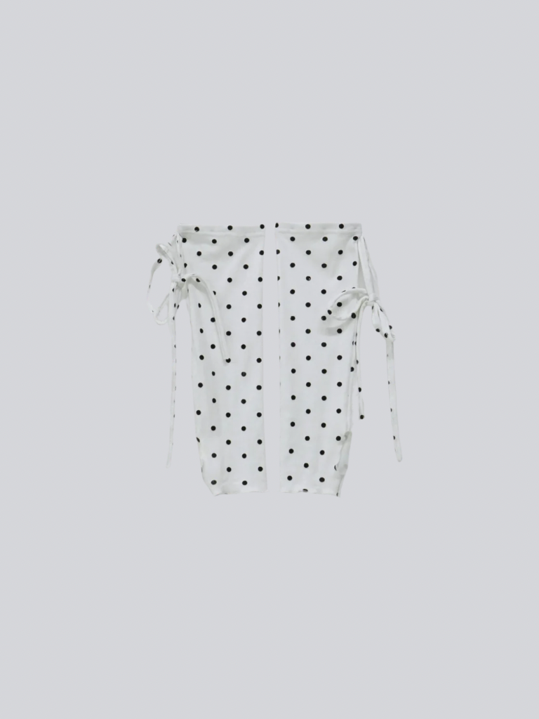 polka dot lace-up leg warmers