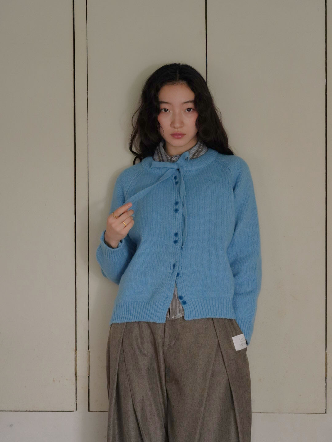 ribbon tie knit cardigan 【 11/6 19:00 発売予定 】