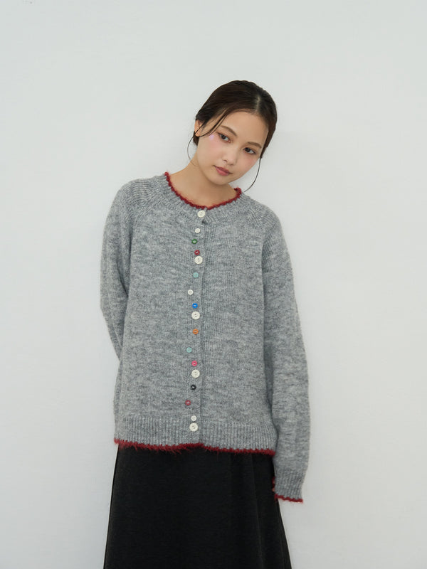 color button knit cardigan