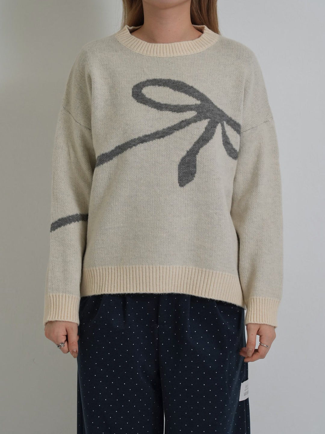 flow diagonally ribbon knit