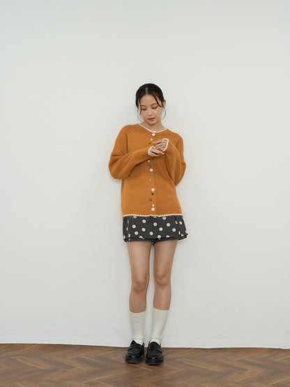 color button knit cardigan