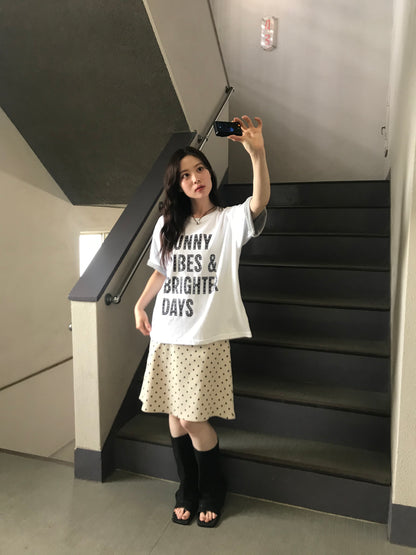 polka dot  midi skirt