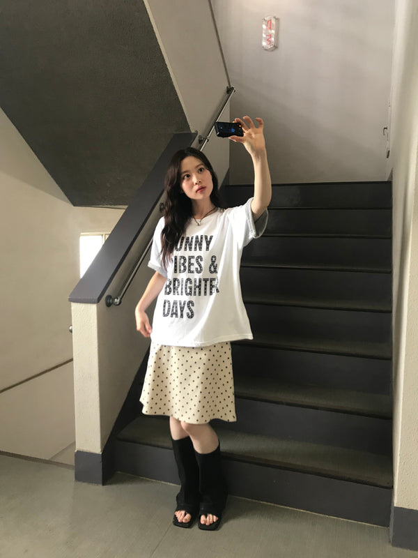 polka dot  midi skirt