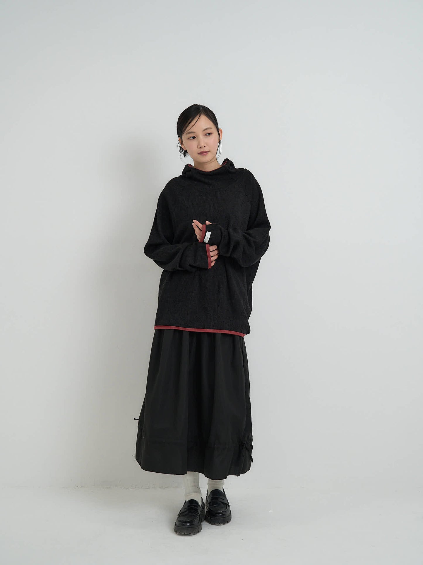 contrast trim ribbed foodie