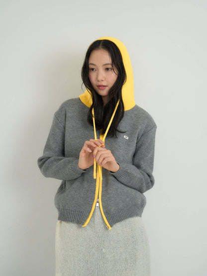 bicolor zip knit
