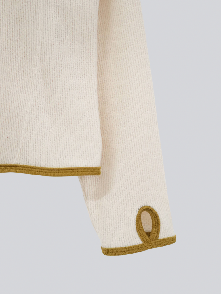 contrast trim ribbed foodie