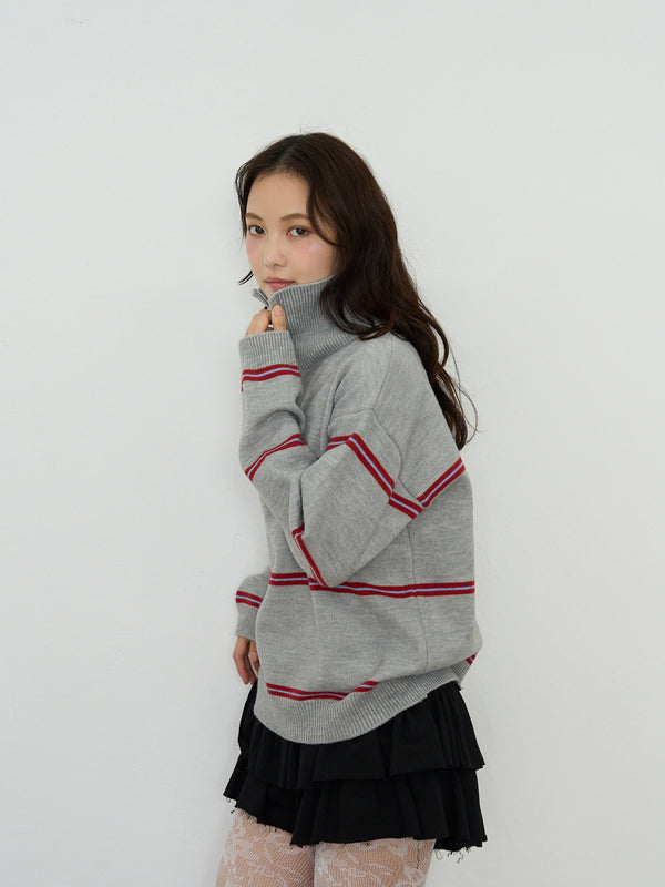 border half zip knit