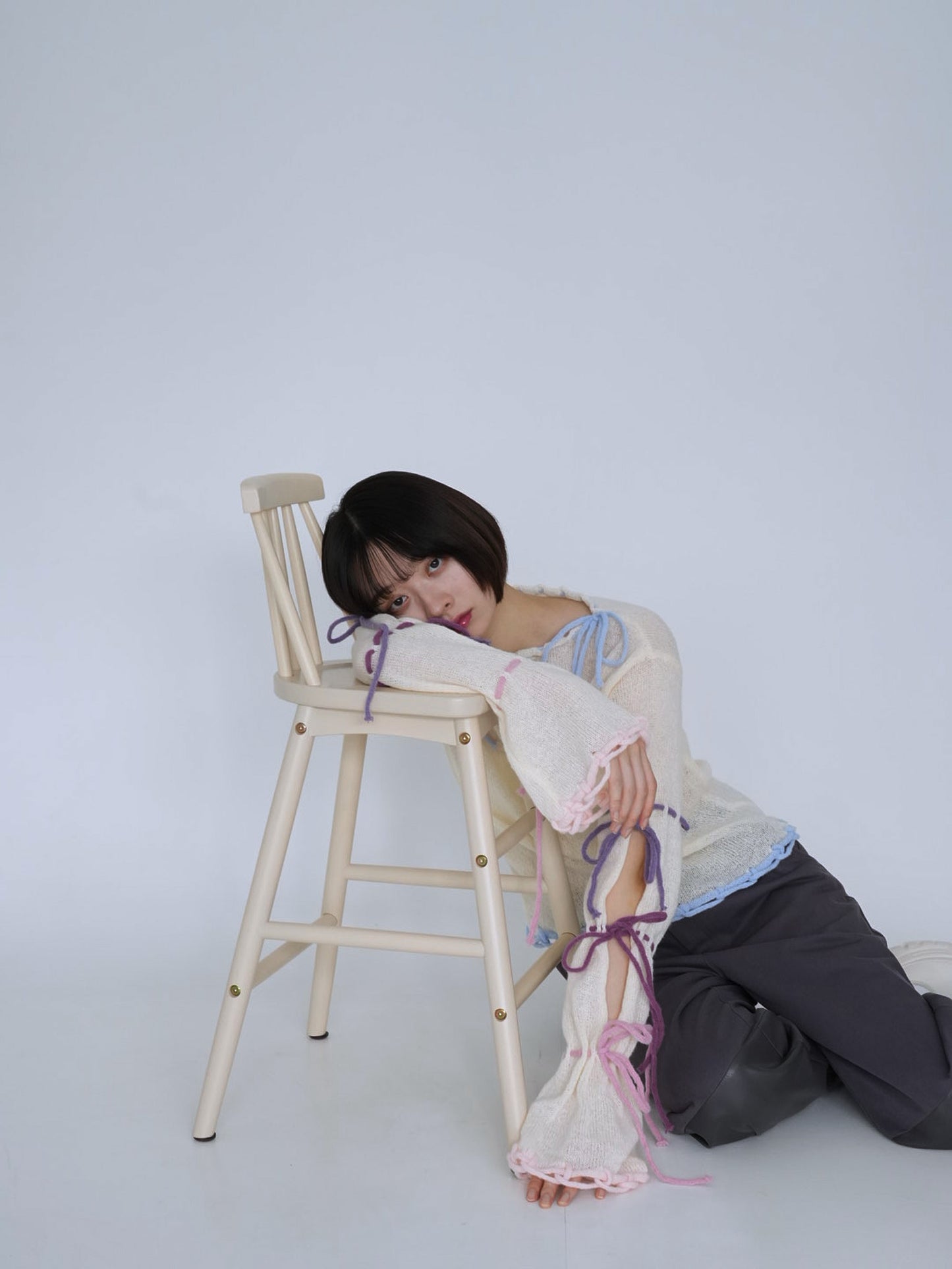 ribbon detail knit top