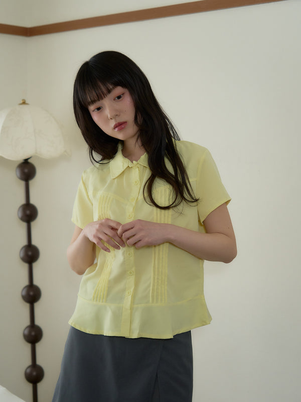 ピンタック 半袖シャツ 大人カジュアル レディース Uenui