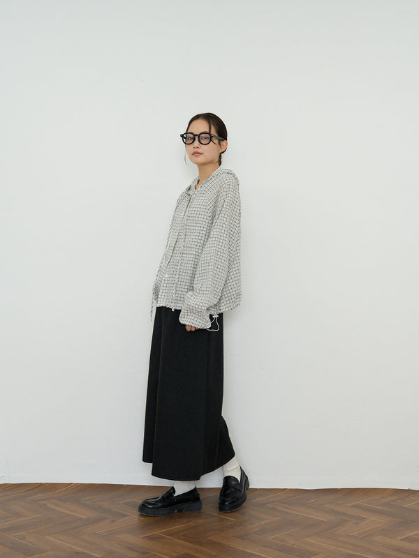 check hooded shirt