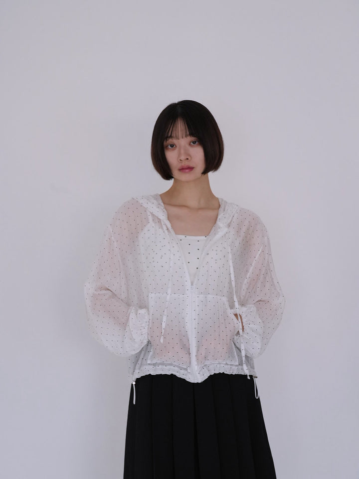 【8月26日発送予定】frill sheer hoodie