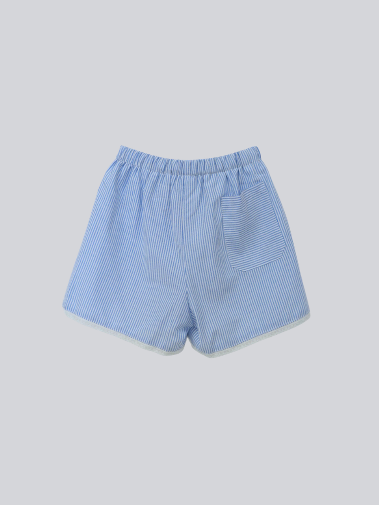 lace hem stripe shorts
