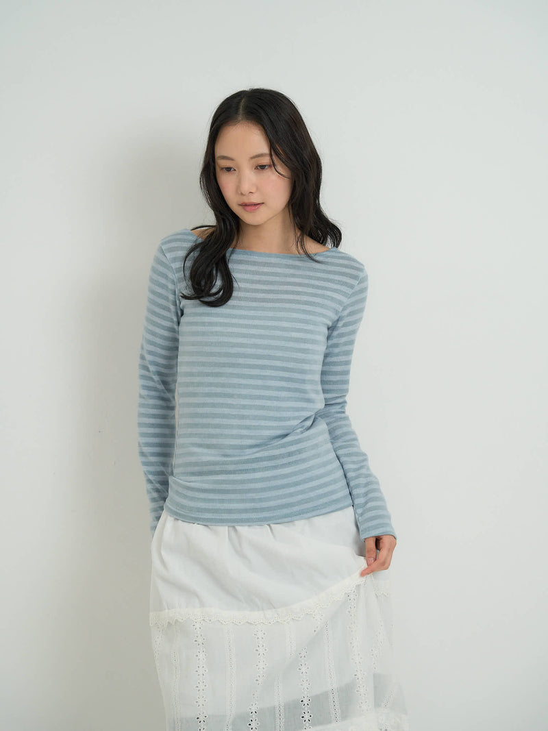 boatneck border slim top