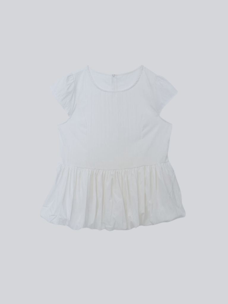 peplum puff sleeve blouse