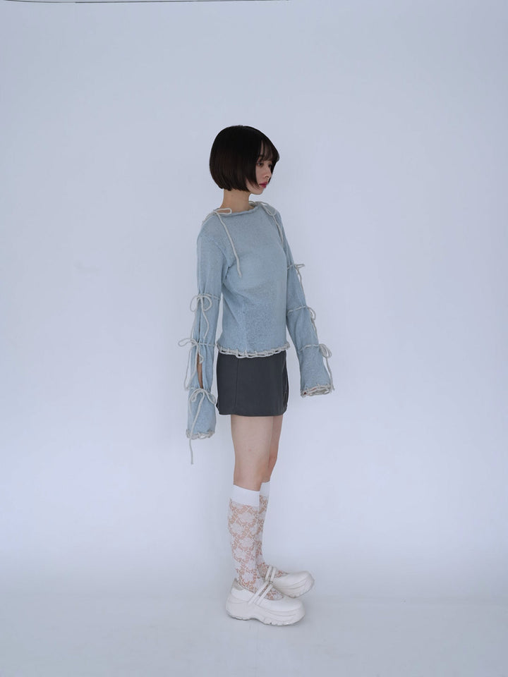 ribbon detail knit top
