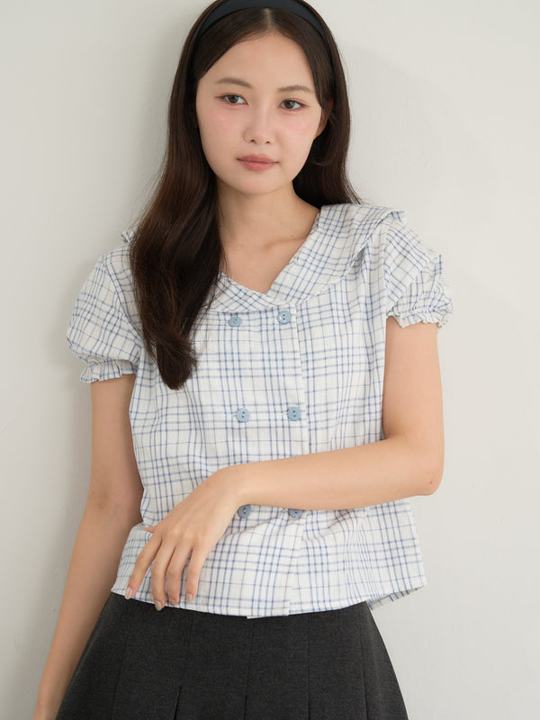 check sailor blouse