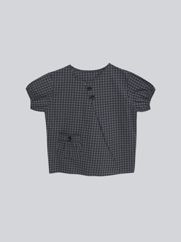 asymmetry check blouse